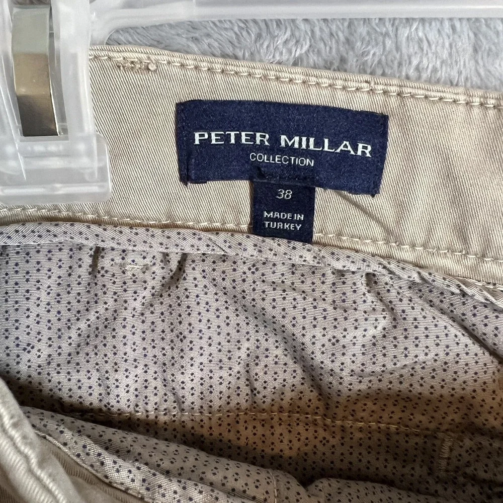 Peter Millar Collection Concorde Flat Front‎ Pants Khaki Men's Size 38 x 36 NWT